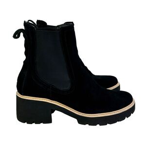 Dolce Vita Hawk H20 Waterproof Suede Lug Sole Boots Black High Ankle Booties 11